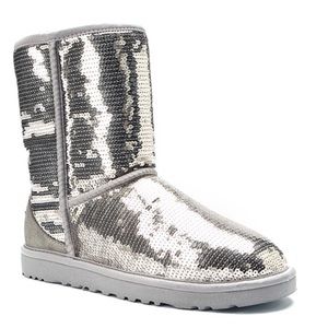 Brand New Women’s Silver Sequin UGGs - Size 8